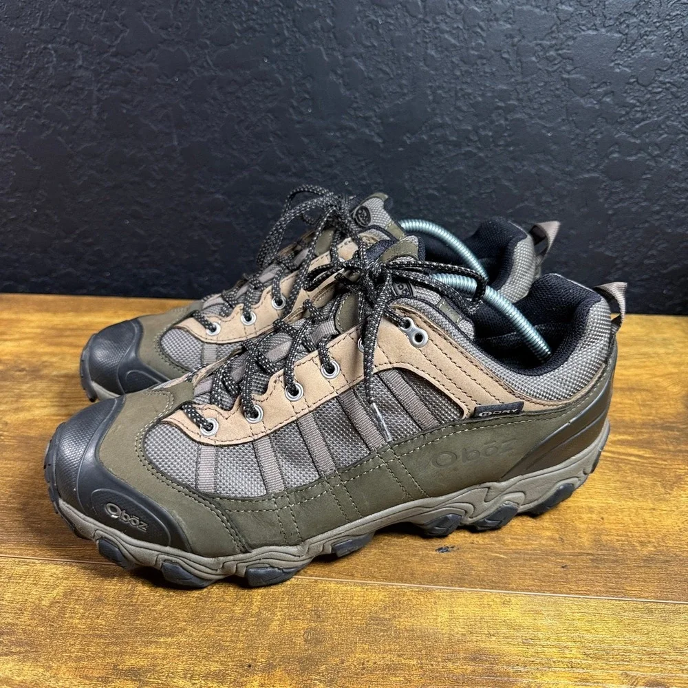 Oboz Tamarack Low B-DRY Brown Olive Nubuck Leather Hiking Shoes Mens Size 12